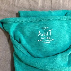 J. Crew Artist Turquoise Long Sleeve Tee